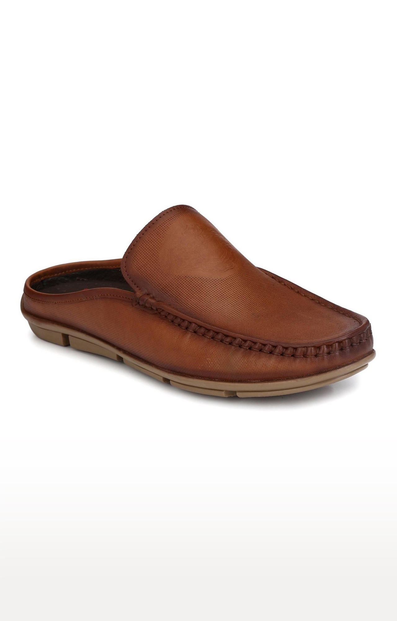 Hitz | Hitz Brown Genuine Leather Casual Loafers with Slip-On Fastening 0