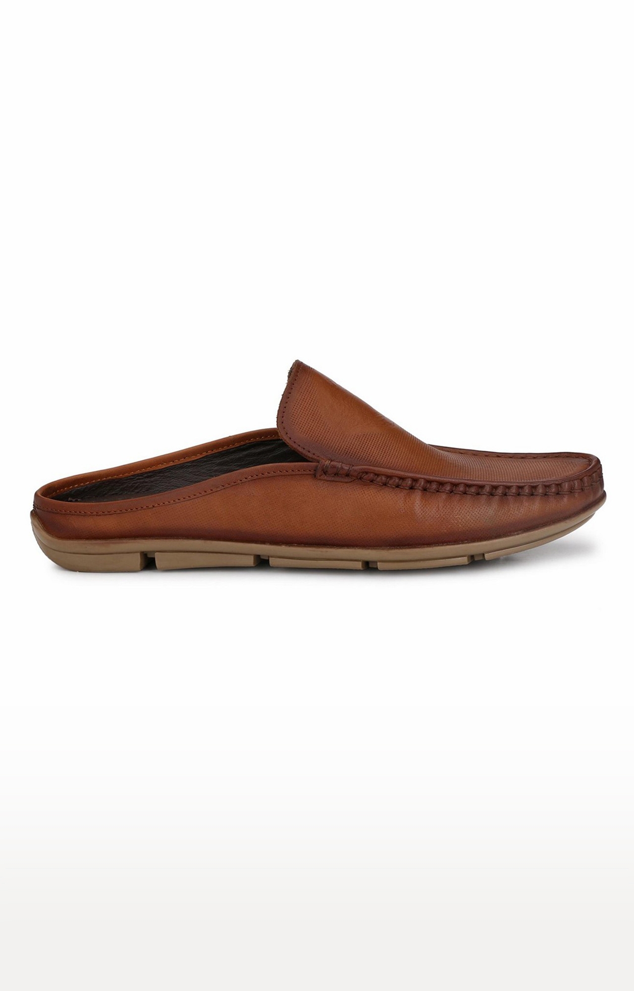 Hitz | Hitz Brown Genuine Leather Casual Loafers with Slip-On Fastening 1