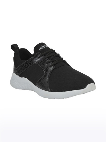 Men's Force 10 Woven Black Running Shoes