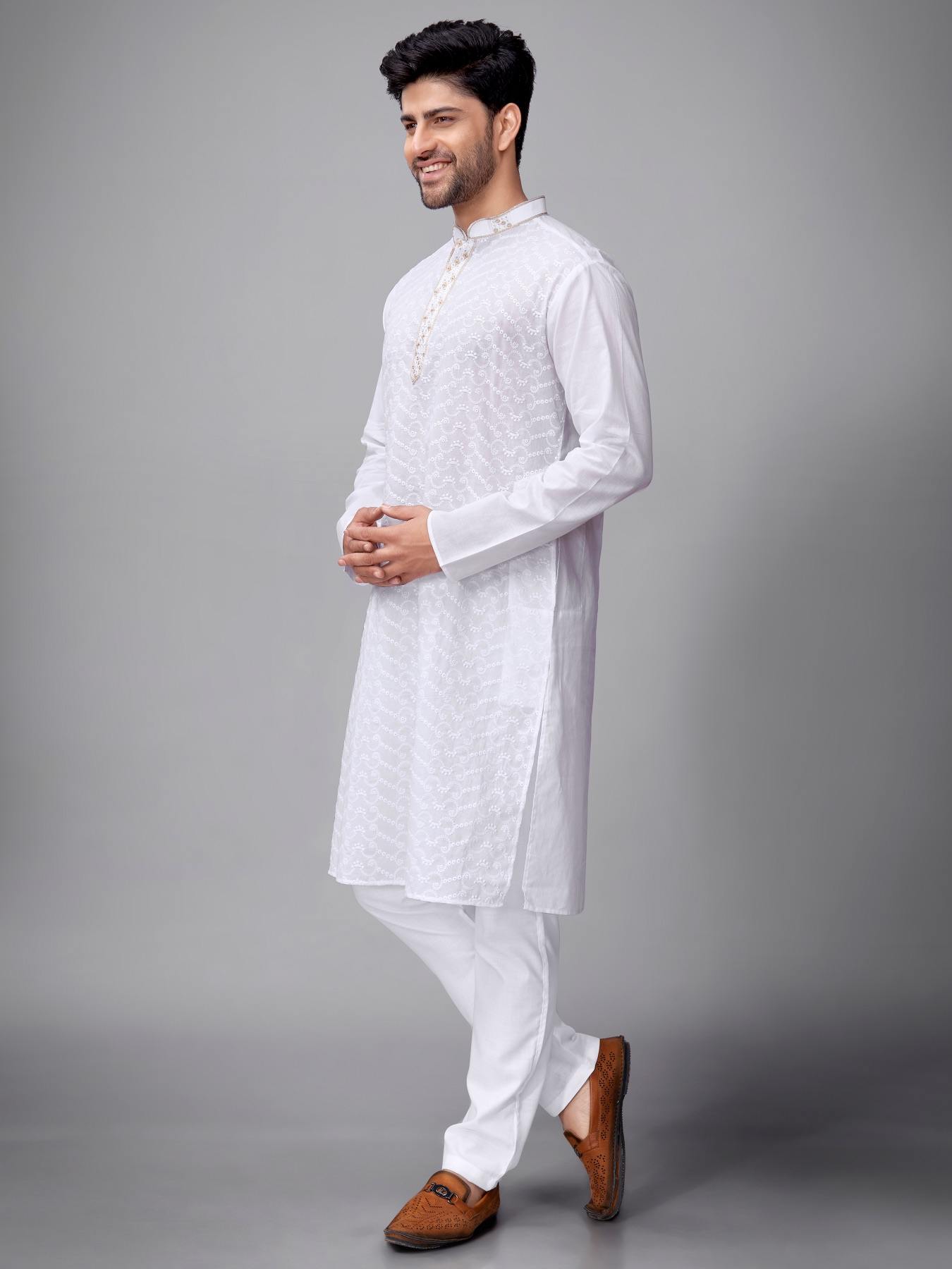 White Chikankari Kurta Set