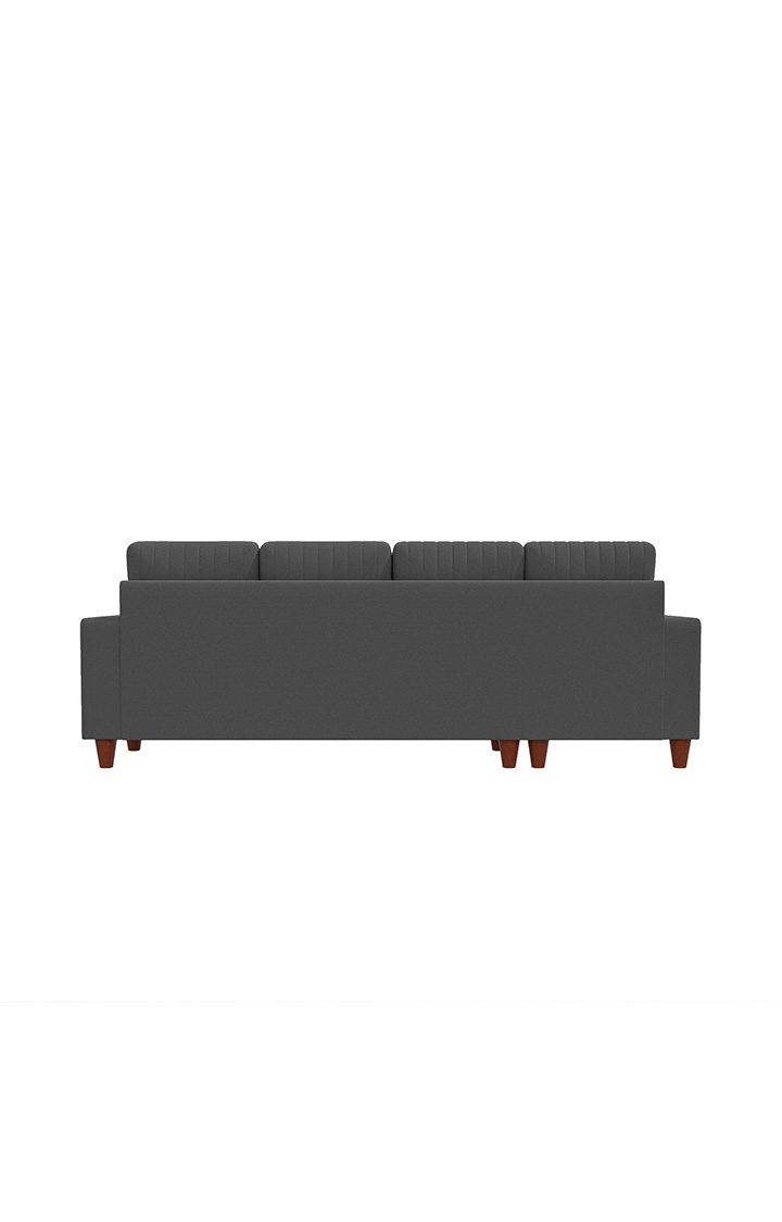 neudot Roman RHS Sectional Sofa for Living Room |6 Person Sofa|Premium Fabric with Cushioned Armrest | Solid Wood Frame|6 Seater in Graphite Grey Color