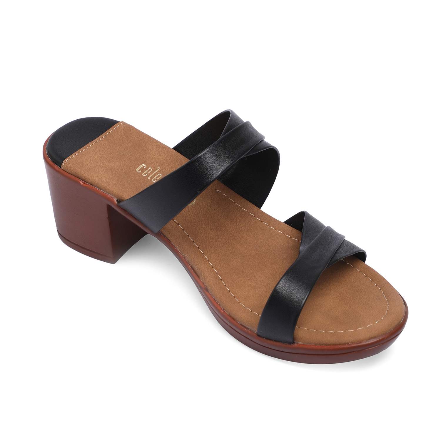 Trendy Women Black Block Heel Sandals