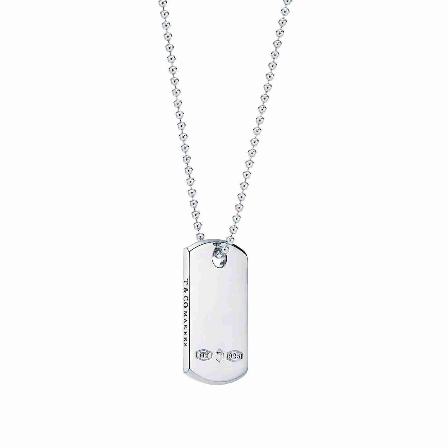 Tiffany 1837��:Makers I.D. Tag Pendant in Sterling Silver, 24"