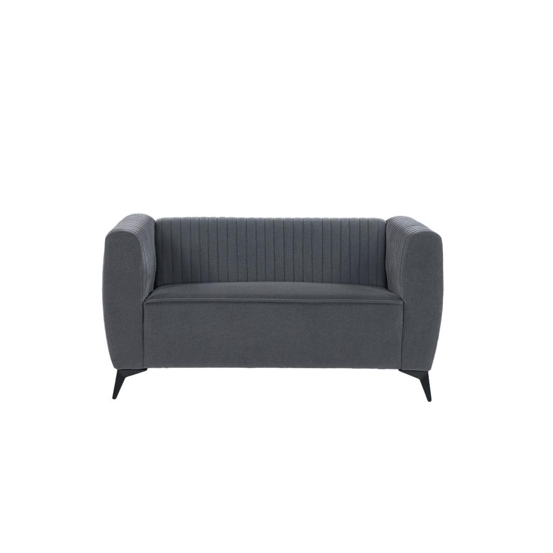 neudot Diva Sofa for Living Room |2 Persons Sofa|Premium Fabric with Cushioned Armrest | Solid Wood Frame|2 Seater in Graphite Grey Color