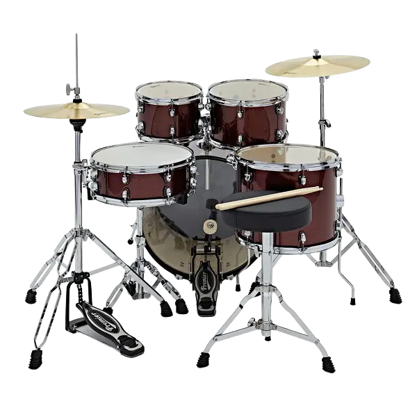 Premier NXT GEN Series 5-Piece Complete Acoustic Drum Kit, 22" Bass Drum, Red Sparkle