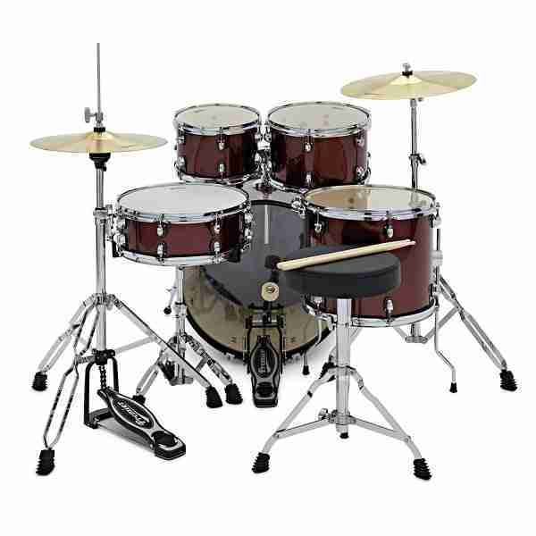 Premier NXT GEN Series 5-Piece Complete Acoustic Drum Kit, 22" Bass Drum, Red Sparkle 5
