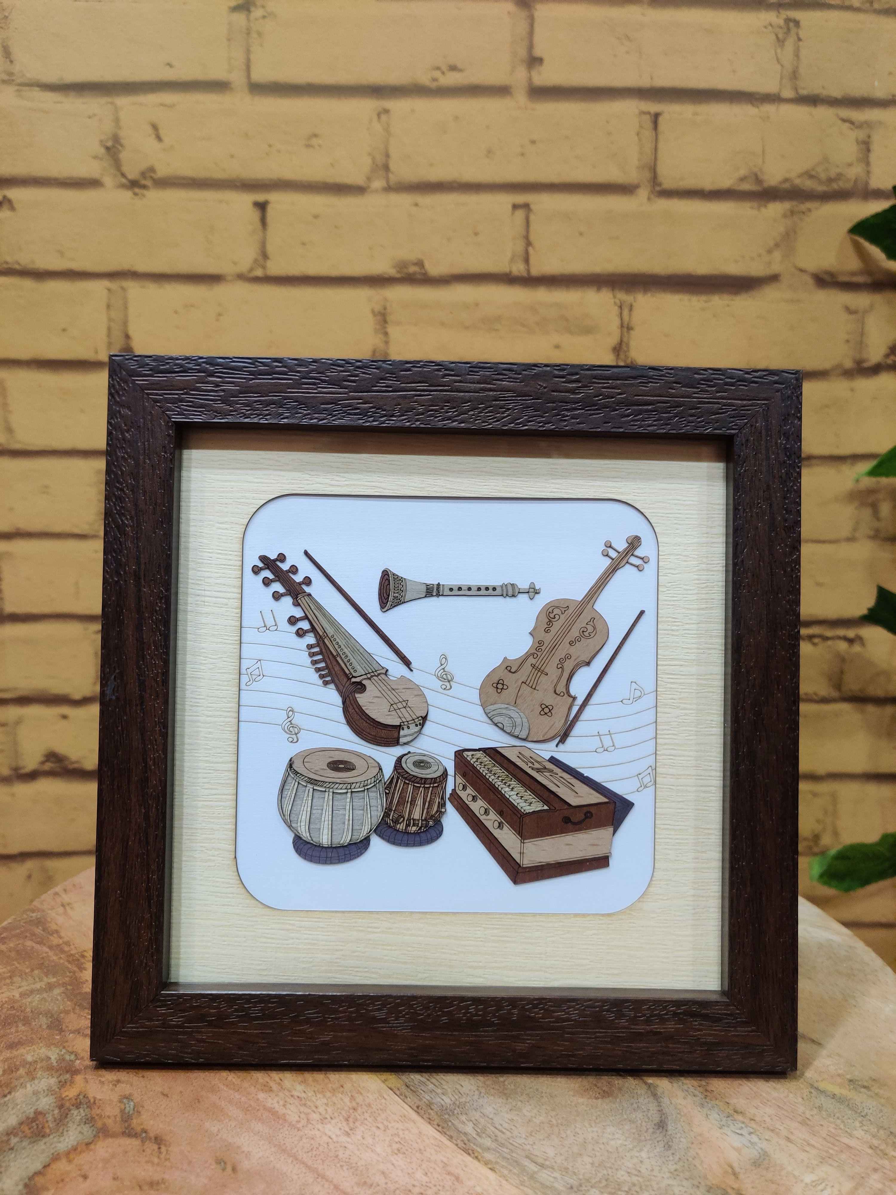 Wooden Art Wall Frame-Music 7"x9"