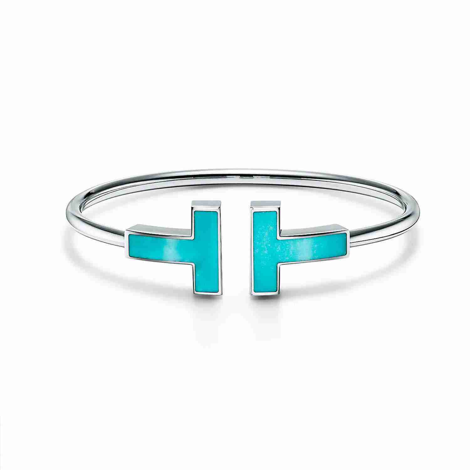 Tiffany T:Wide Turquoise Wire Bracelet