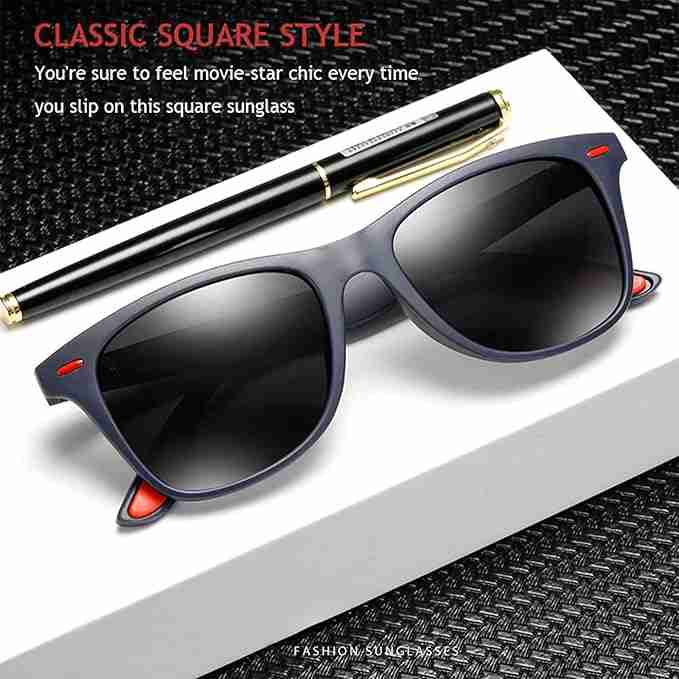 AUGEN Unisex Adult Sport Sunglasses (Grey Frame, Black Lens) (Medium) - Pack of 1