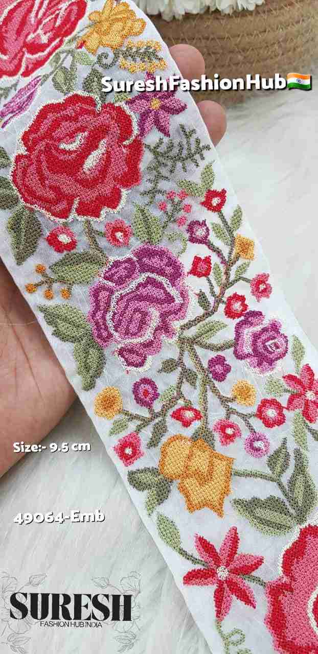Cross Stitch Floral Embroidery Lace – Color No. 3 – 49064