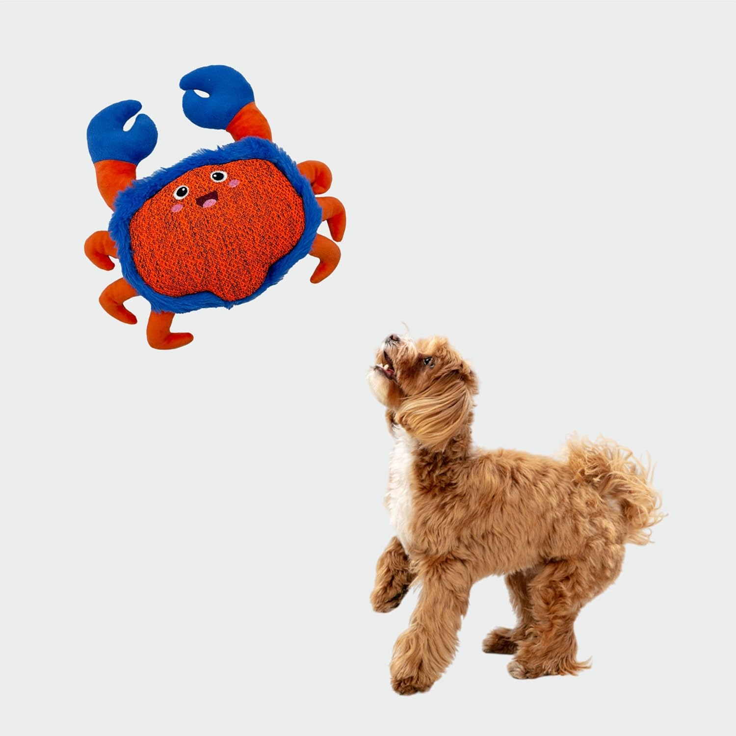 Fofos Summer Plush Crab - Soft Squeaky Dog Toy