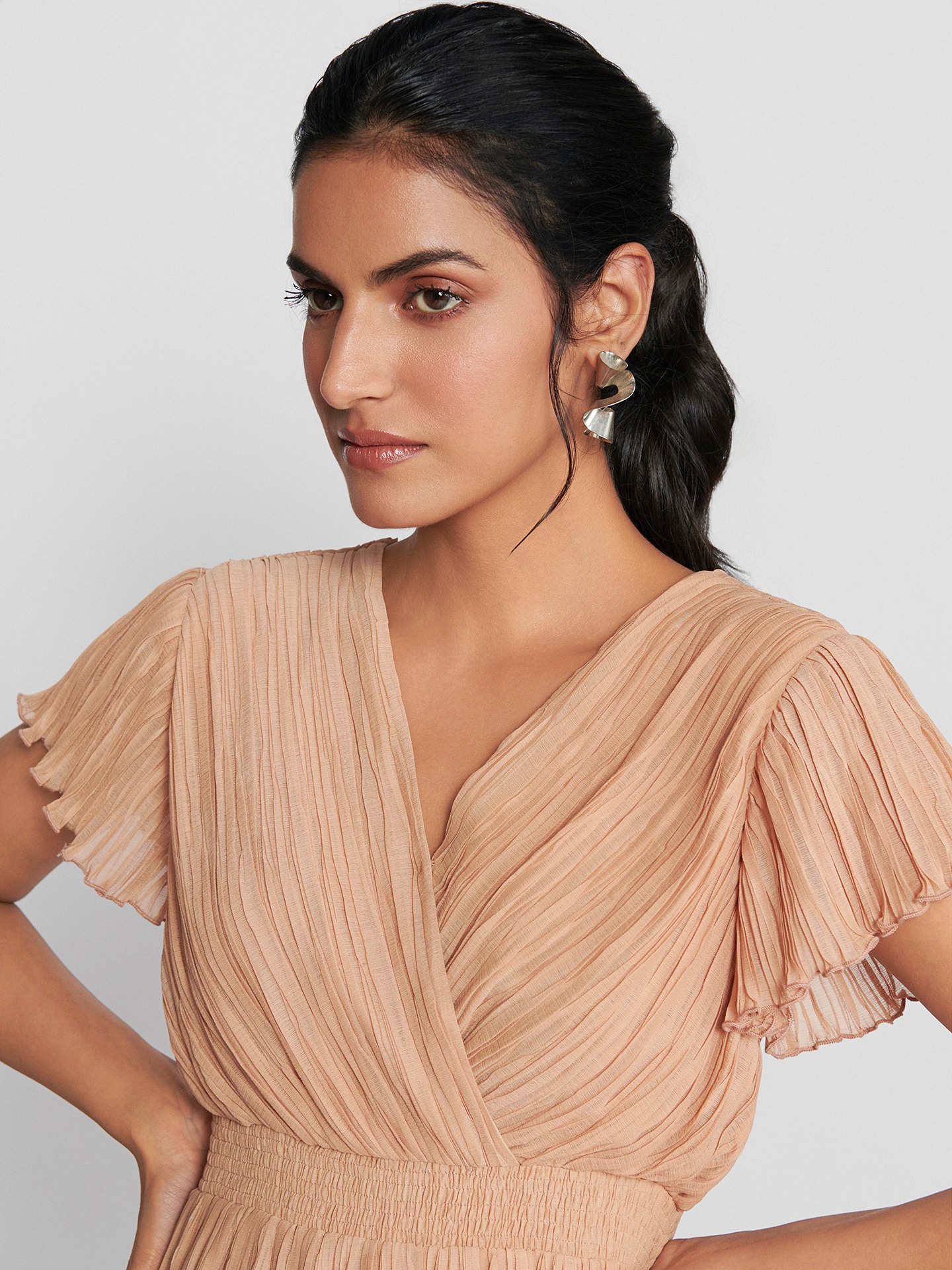 Peach Fashion Flair Short Dress
