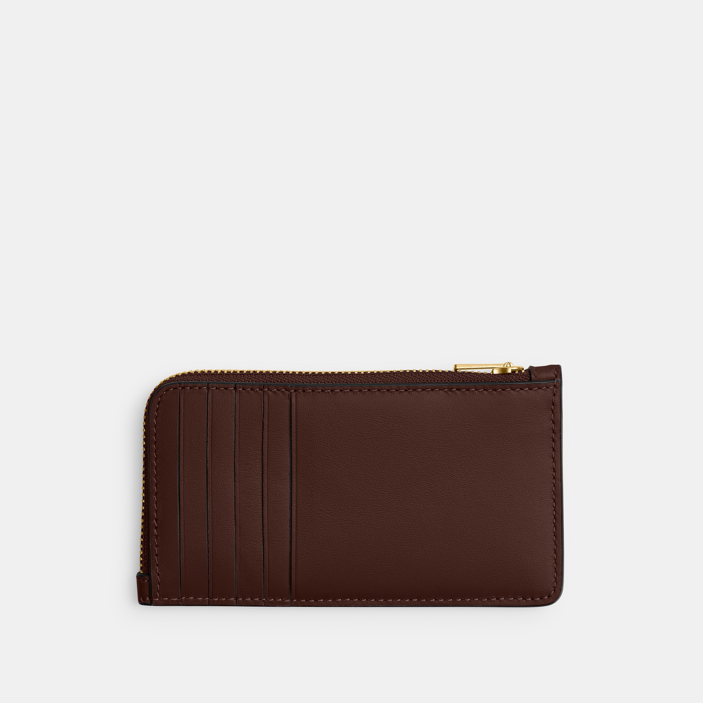 Refined Calf Leather New York Zip Card Case