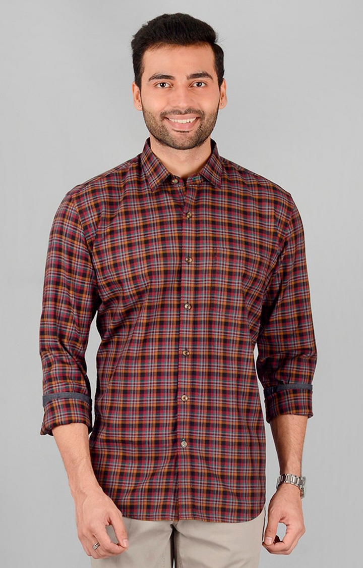 JadeBlue | Men's Multi Cotton Checked Casual Shirts 0
