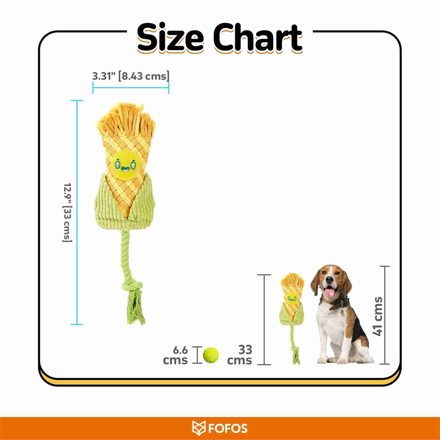 Barkbutler Fofos Puppy Dental Toy Corn for Dogs