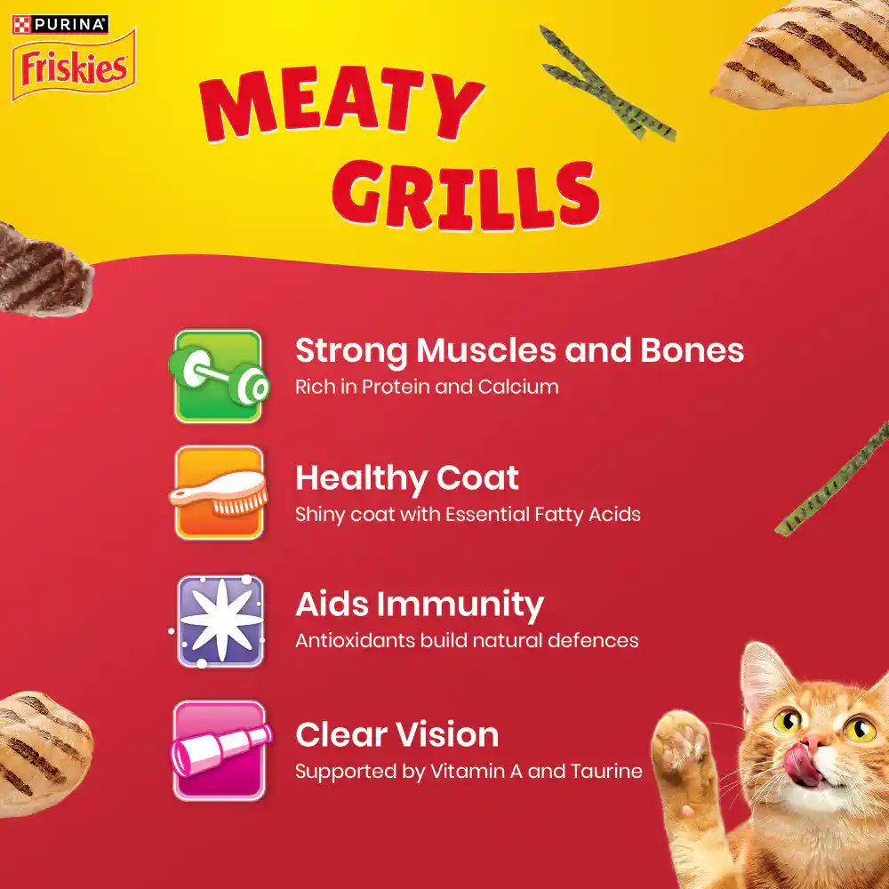 Friskies Meaty Grills Turkey Lamb and Vegetables Flavours Adult Dry Cat Food
