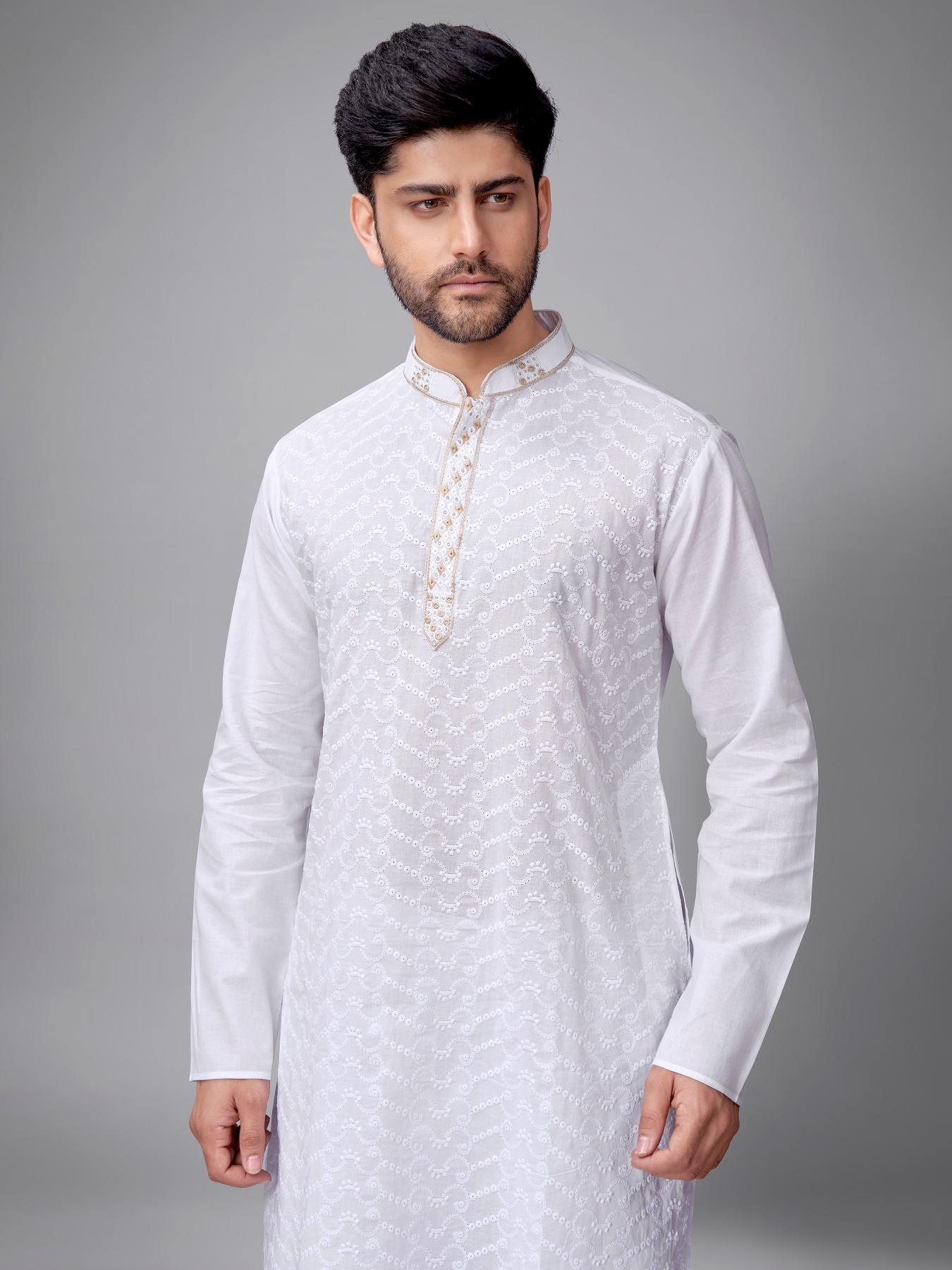 White Chikankari Kurta Set