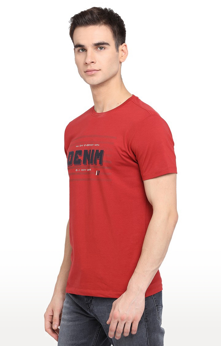 JadeBlue Sport | JB-PR-104 RUST Men's Red Cotton Printed T-Shirts 1