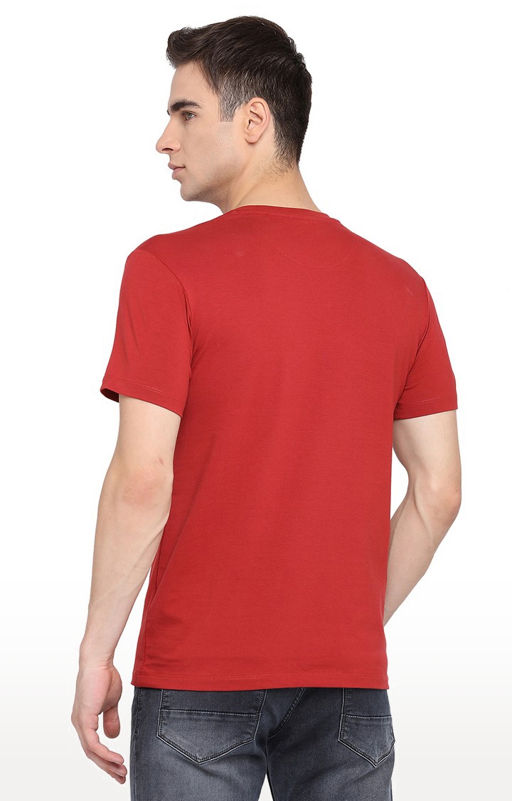 JadeBlue Sport | JB-PR-104 RUST Men's Red Cotton Printed T-Shirts 2