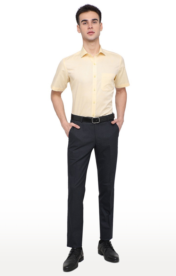 JadeBlue | RM-2002 YELLOW Men's Yellow Cotton Solid Formal Shirts 1