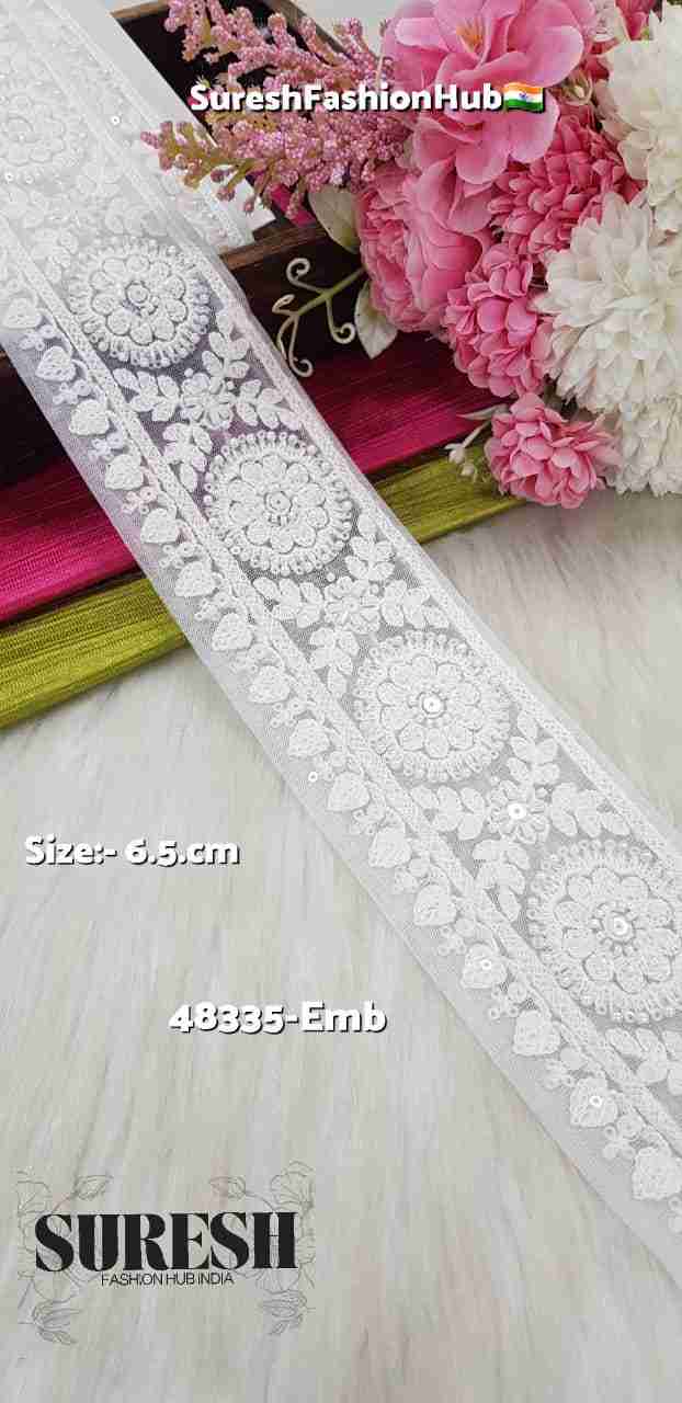 Ivory Bloom Kaddhana Embroidery Lace – 48335-EMB