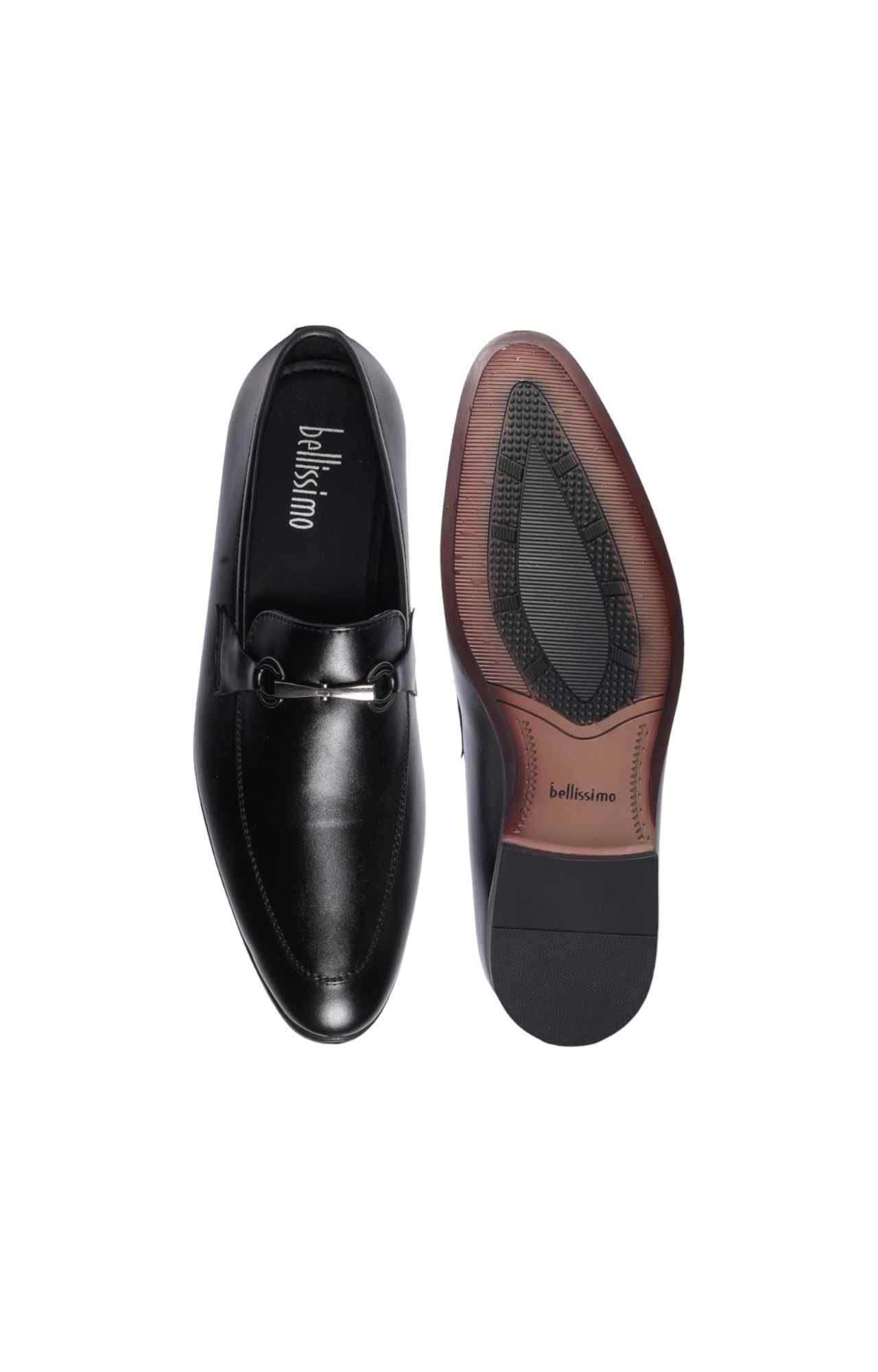 Men Black Monk Story Formal Slip-Ons