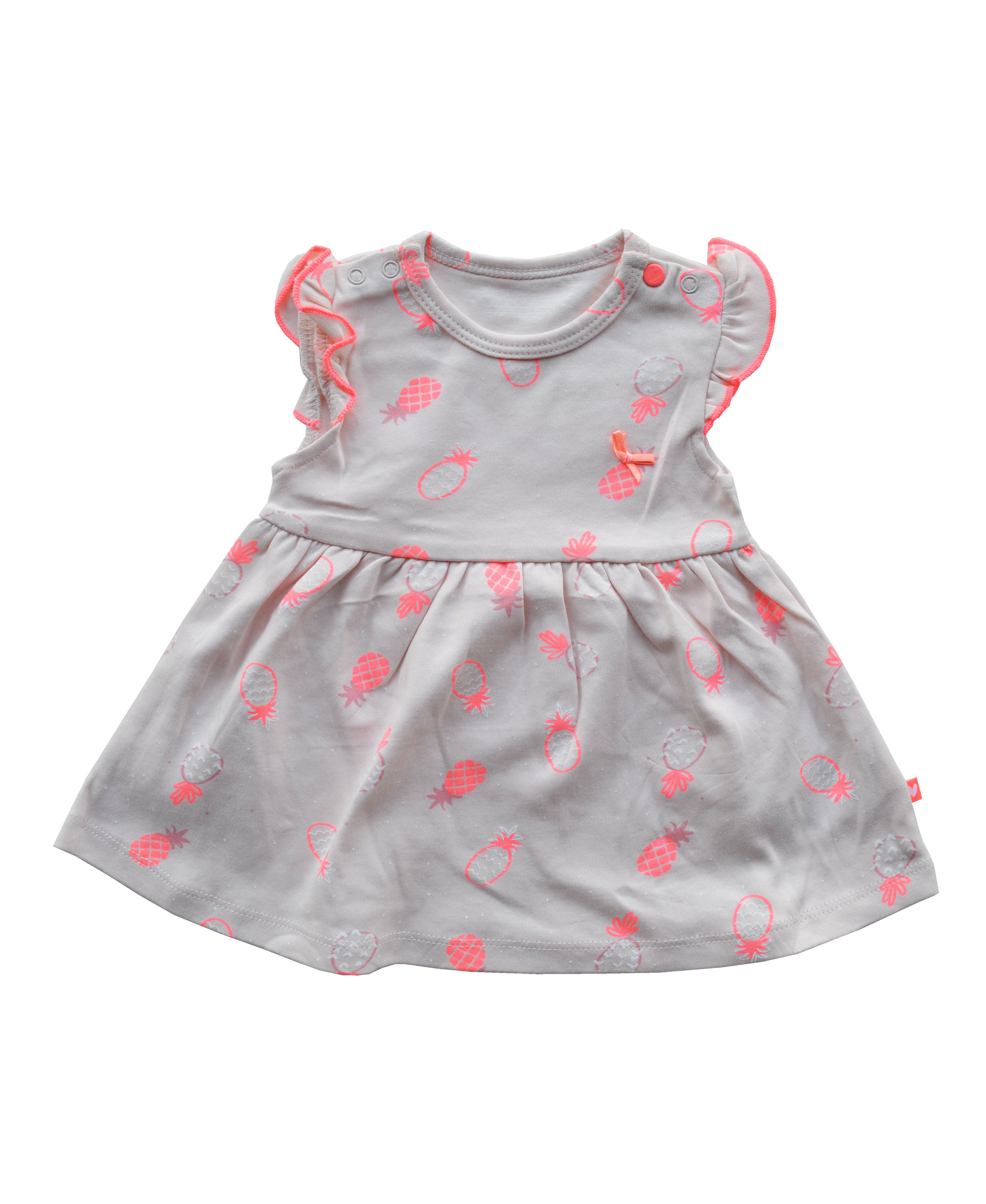 Babeez | Pink Dress with Pineapple print (100% Cotton Interlock Biowash) undefined