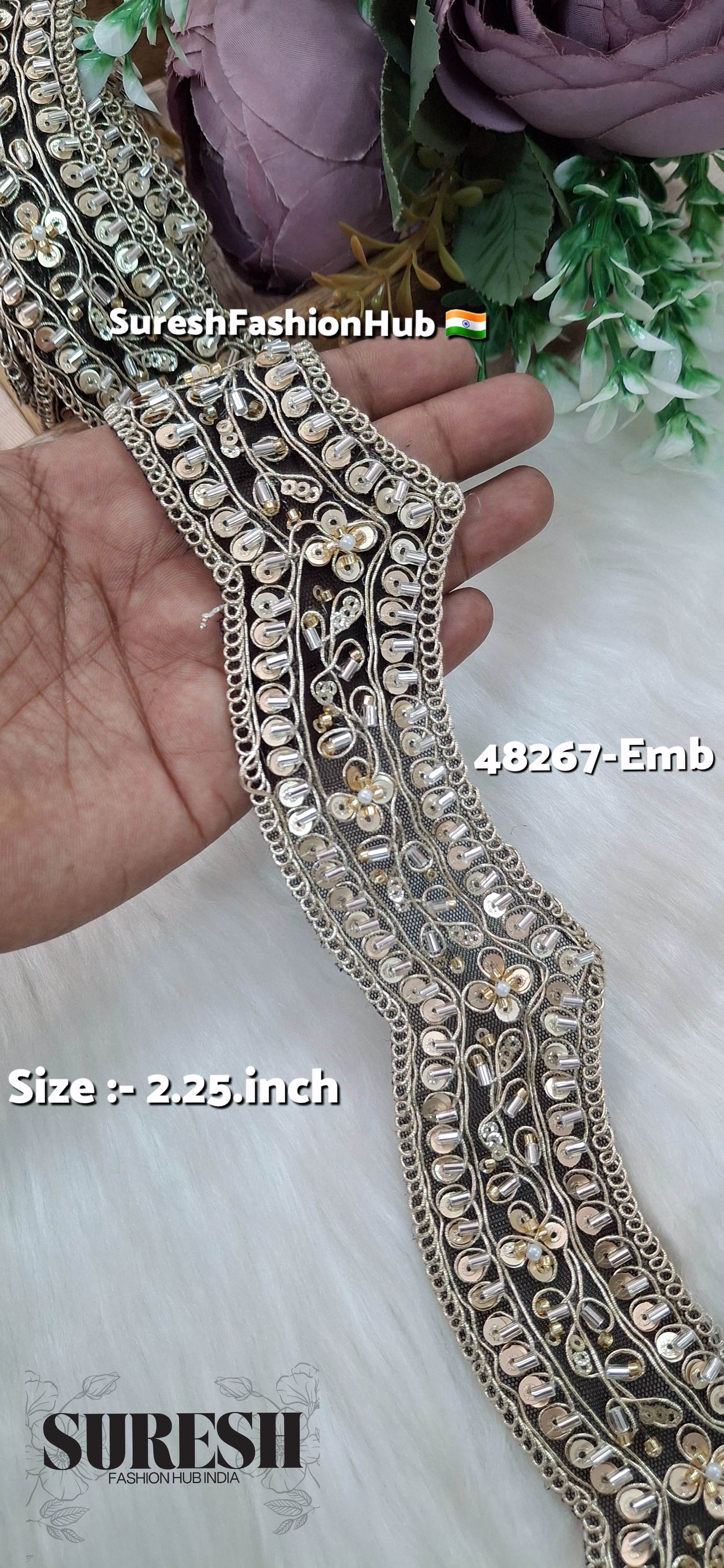 Black Scallop Pearl Embroidery Lace