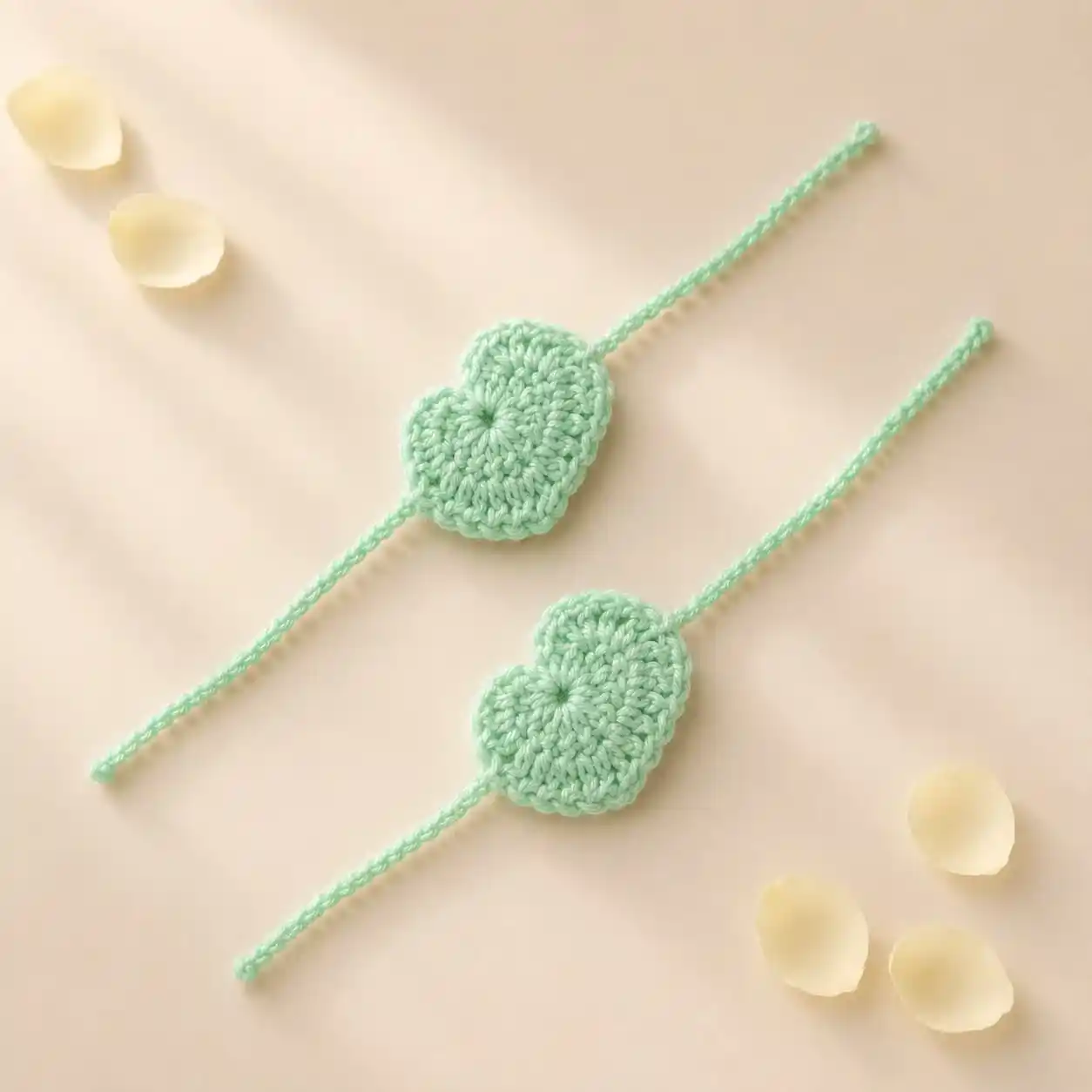 Pawsh Pet Mint Heart Crochet Rakhi for Dogs & Cats, 1 Pcs