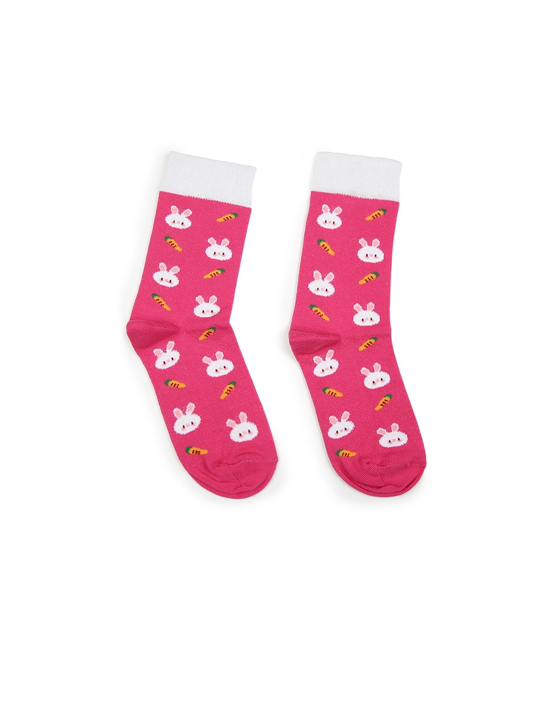 Soxytoes | Soxytoes Bunny Cotton Crew Length Pink Kids Socks-Age (8-12 Years) 0