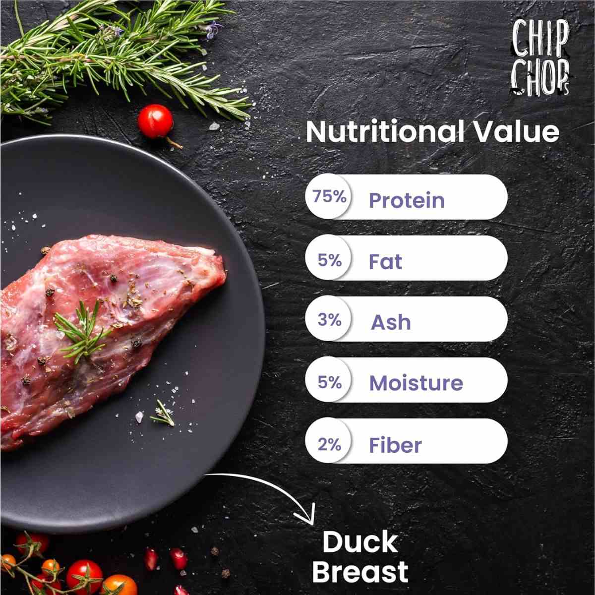 Chip Chops Freeze Dried Duck Breast Dog Treat - 35gm