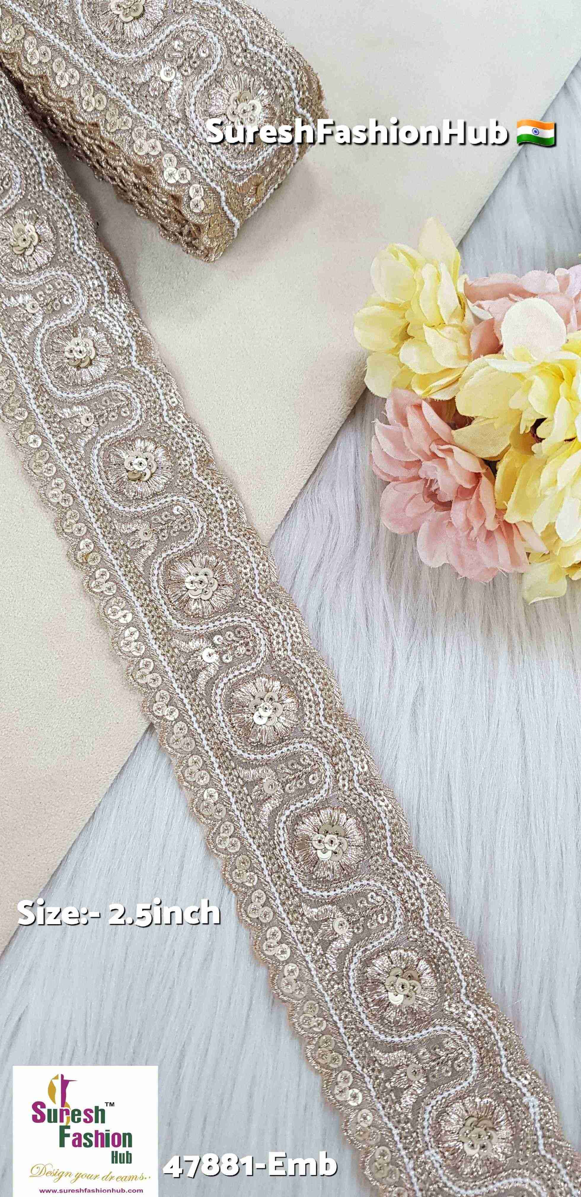 Antique Gold Majesty Embroidery Lace