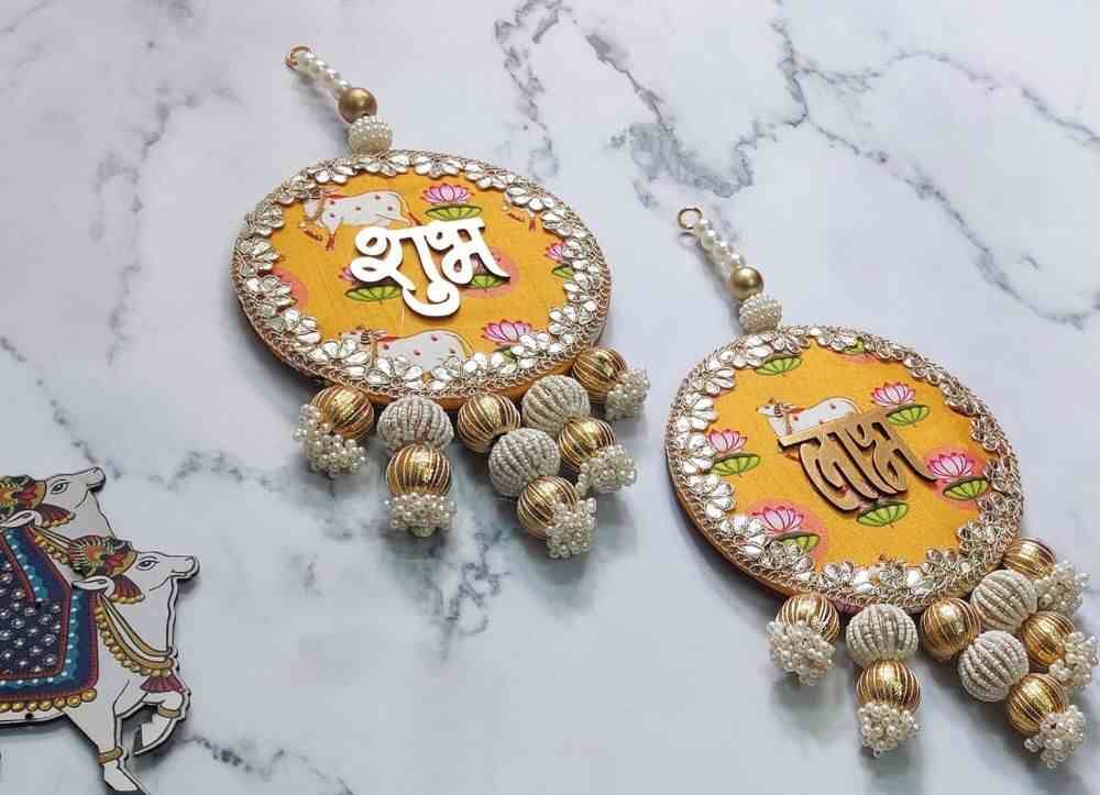 Pearl & cutwork Shubh Labh