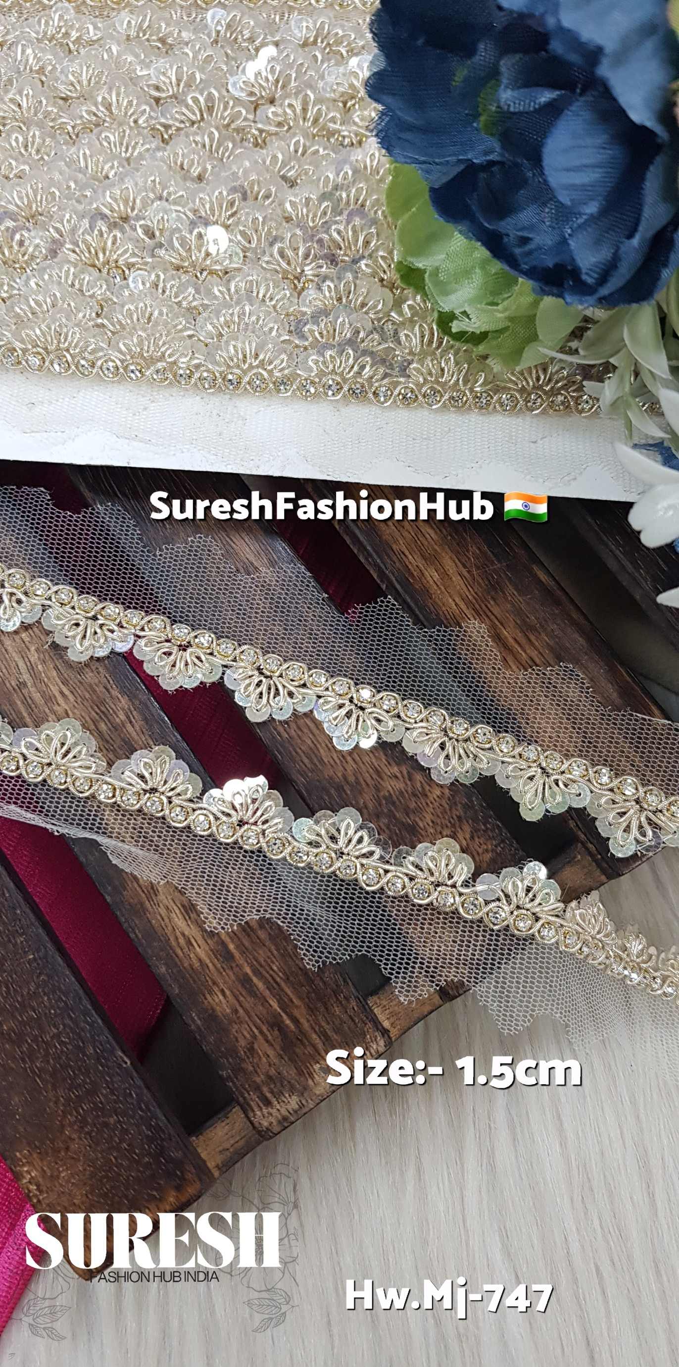 Pearl Gold Floral Diamond Handmade Lace
