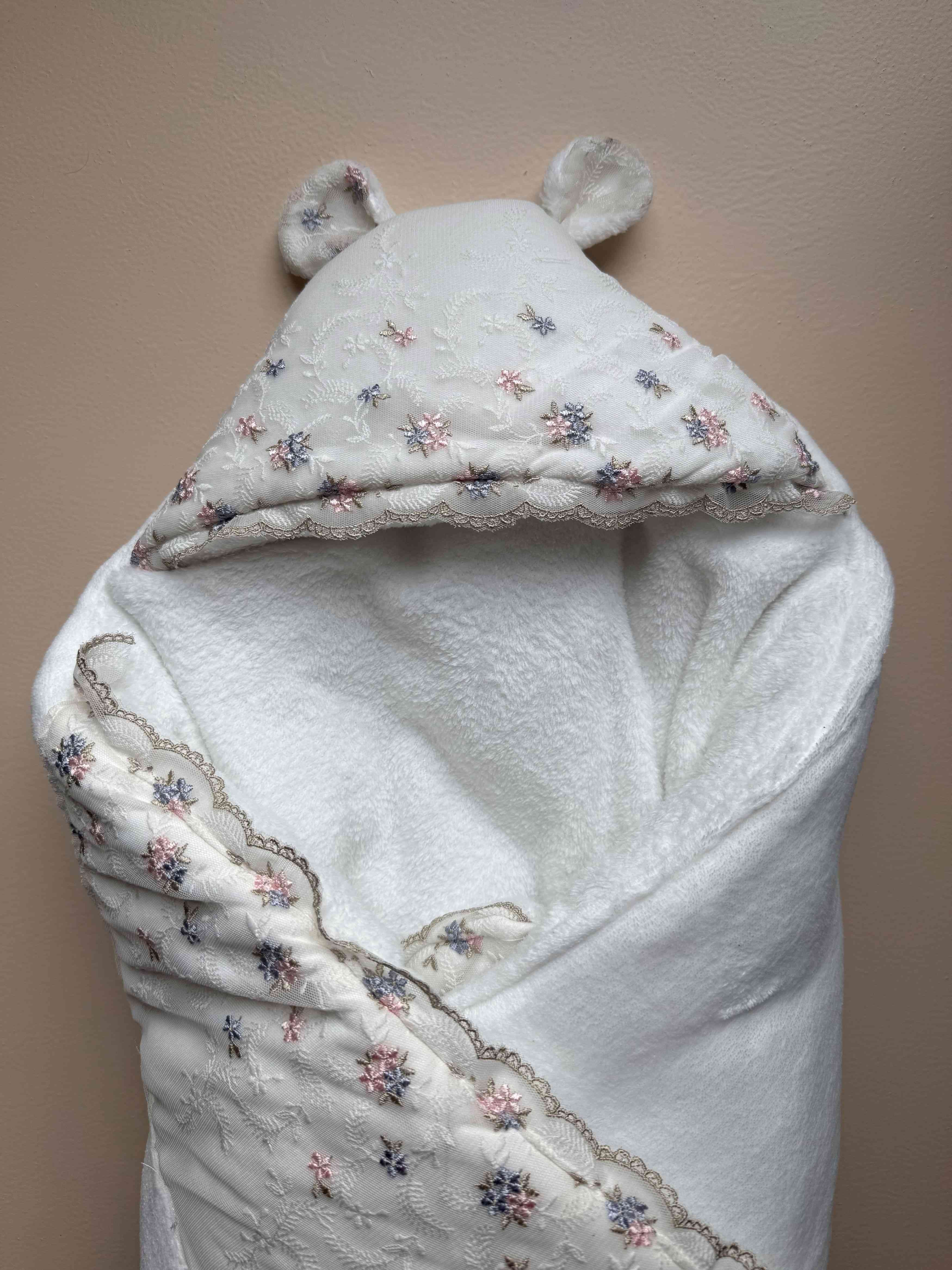 WinterPetal Embroidered Lace Quilt