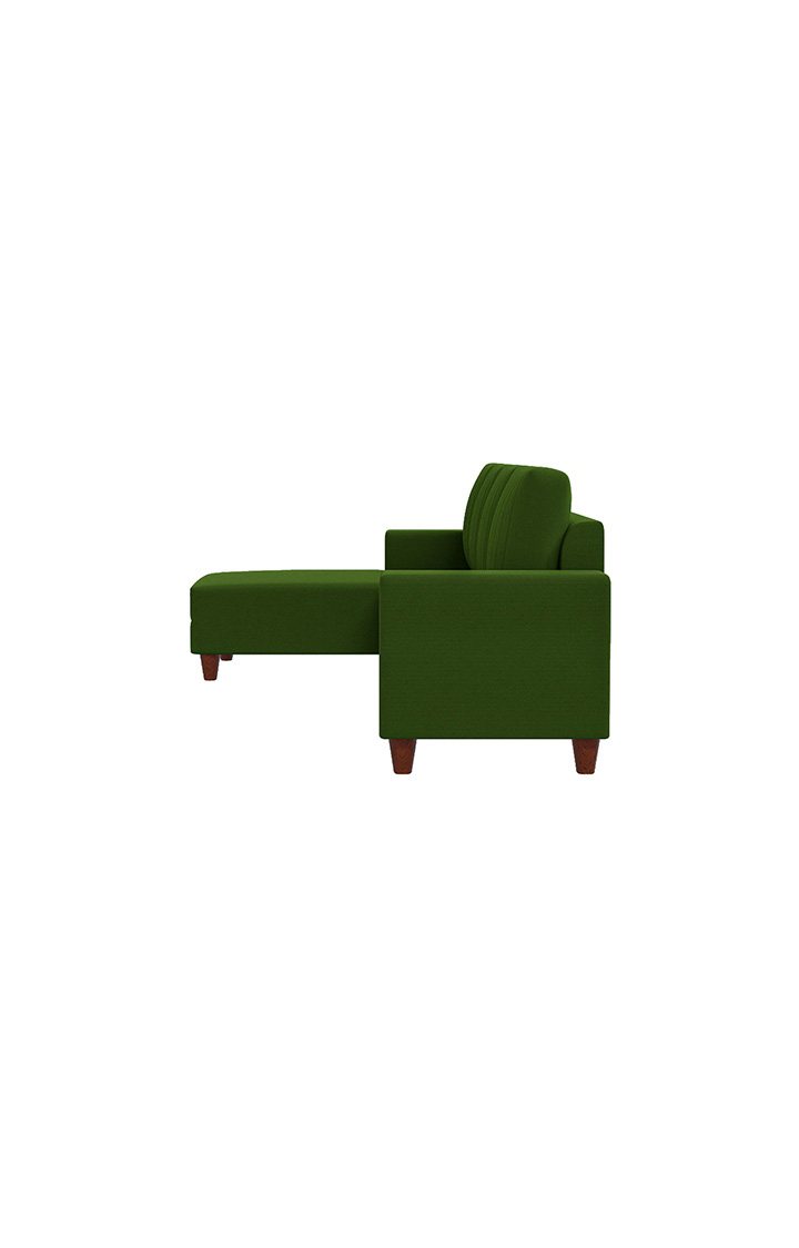 neudot Roman RHS Sectional Sofa for Living Room |6 Person Sofa|Premium Fabric with Cushioned Armrest | Solid Wood Frame|6 Seater in Emerald Green Color