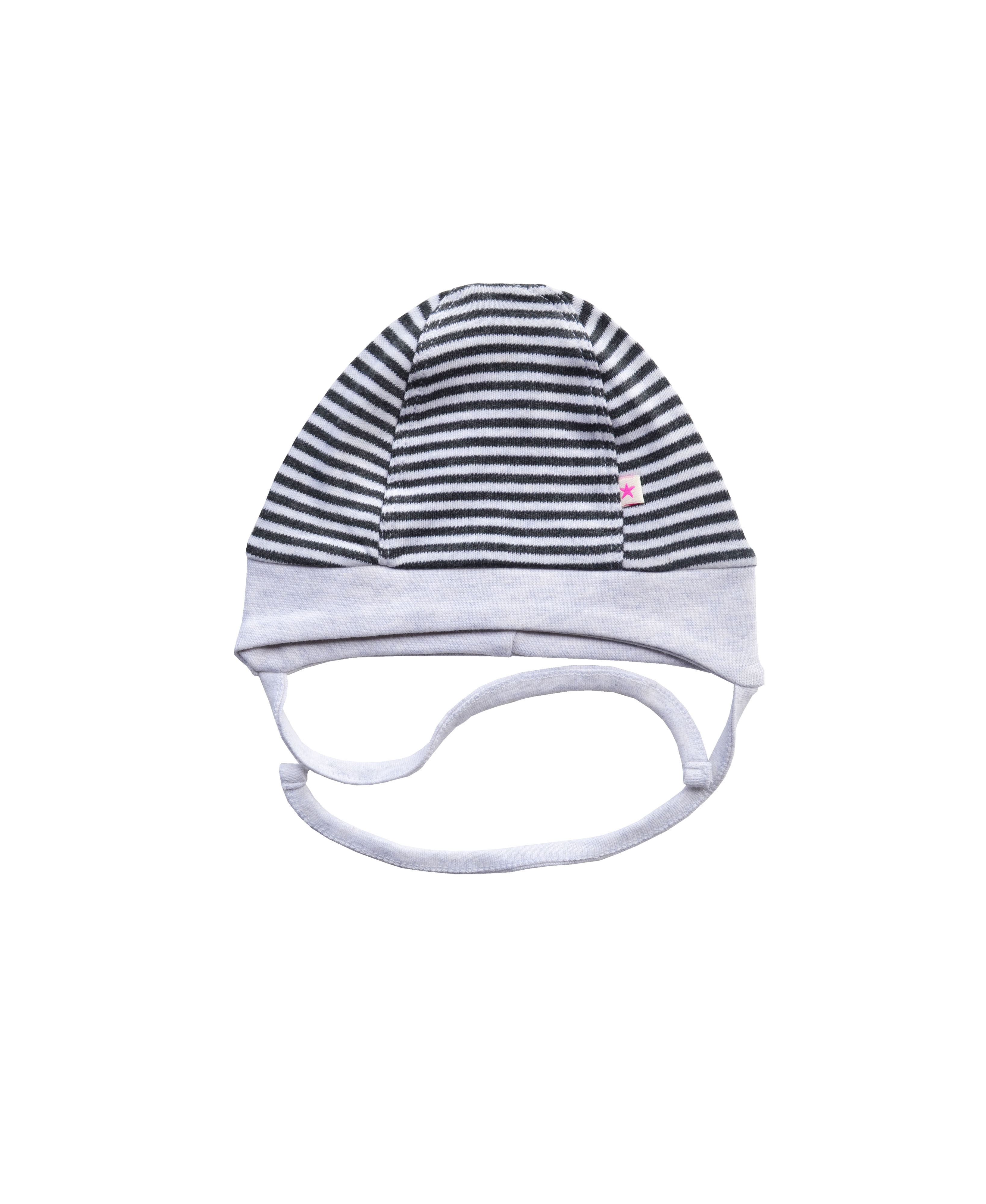 Babeez | Dk.Grey Stripe Cap (100% Cotton Interlock Biowash) undefined