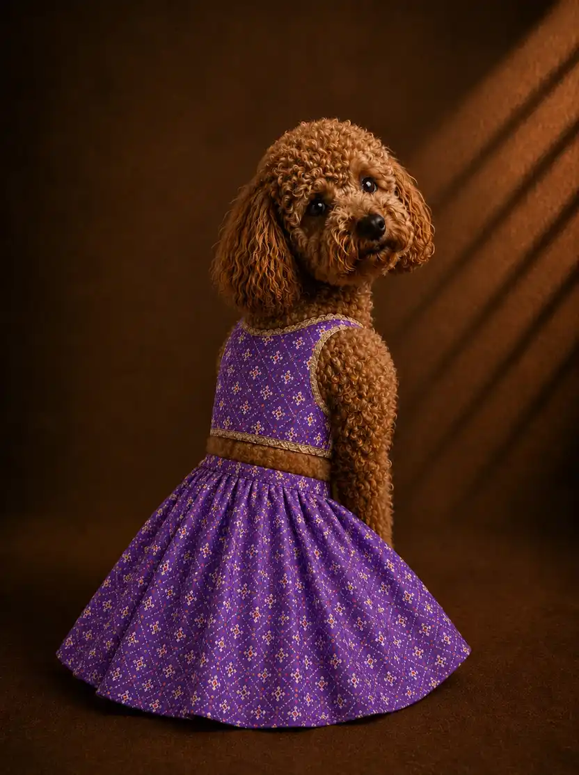 Pawsh Pet Purple Patola Lehenga for Dogs
