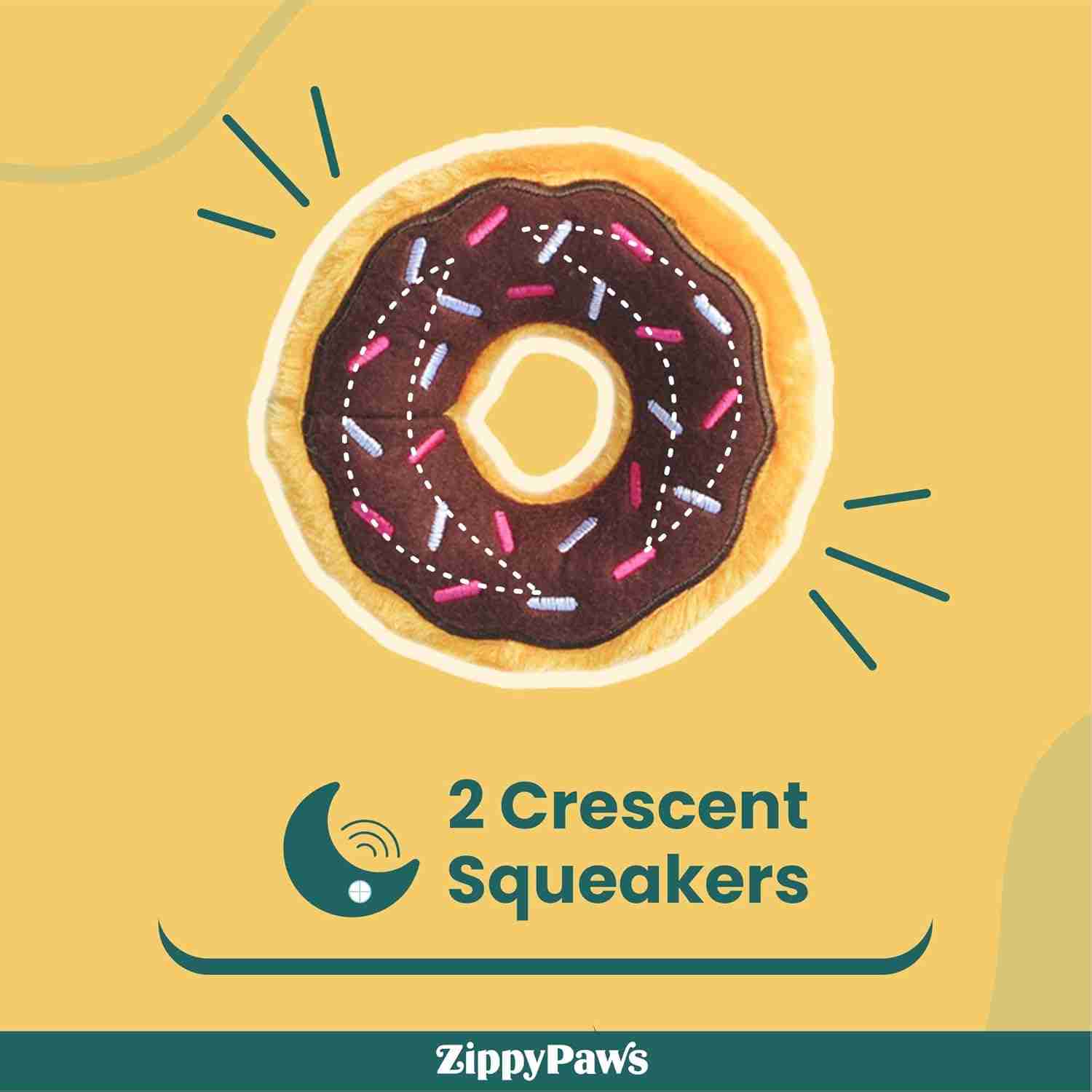 Zippy Paws Junior Donutz Dog Toy, Chocolate