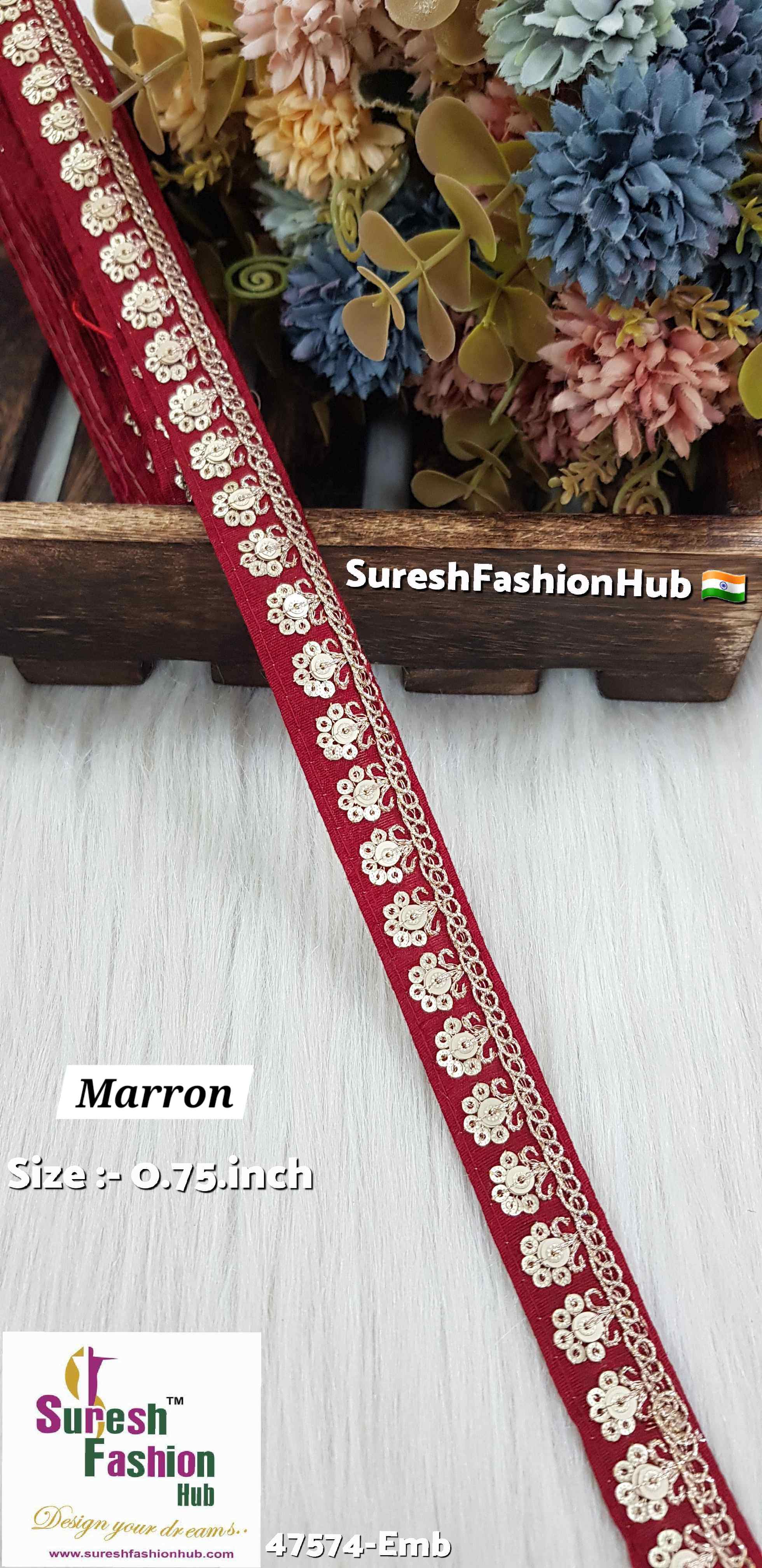 Embroidery Maroon Majesty Surat Silk