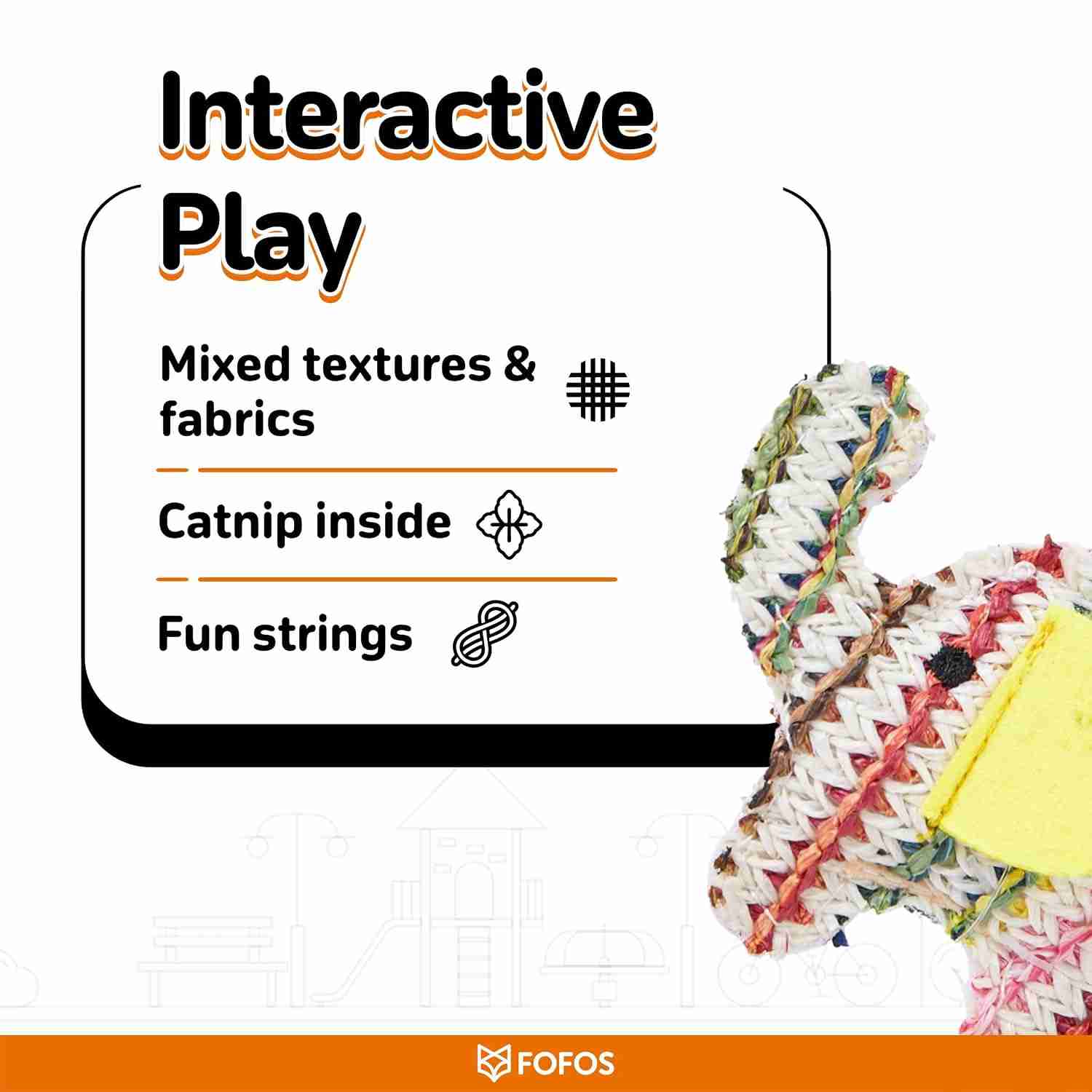 Barkbutler Fofos Interactive Catnip Chic Toy for Cats, Brown
