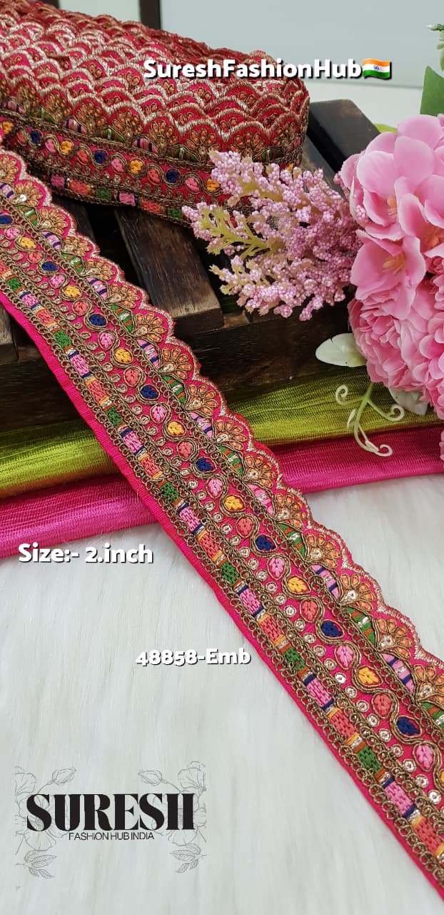 Maharani Royal Scallop Dori Embroidery Lace – 48858-Emb