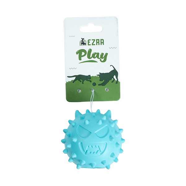 Ezra Play Refillable Devil Emoji Ball - Blue Rubber Toy