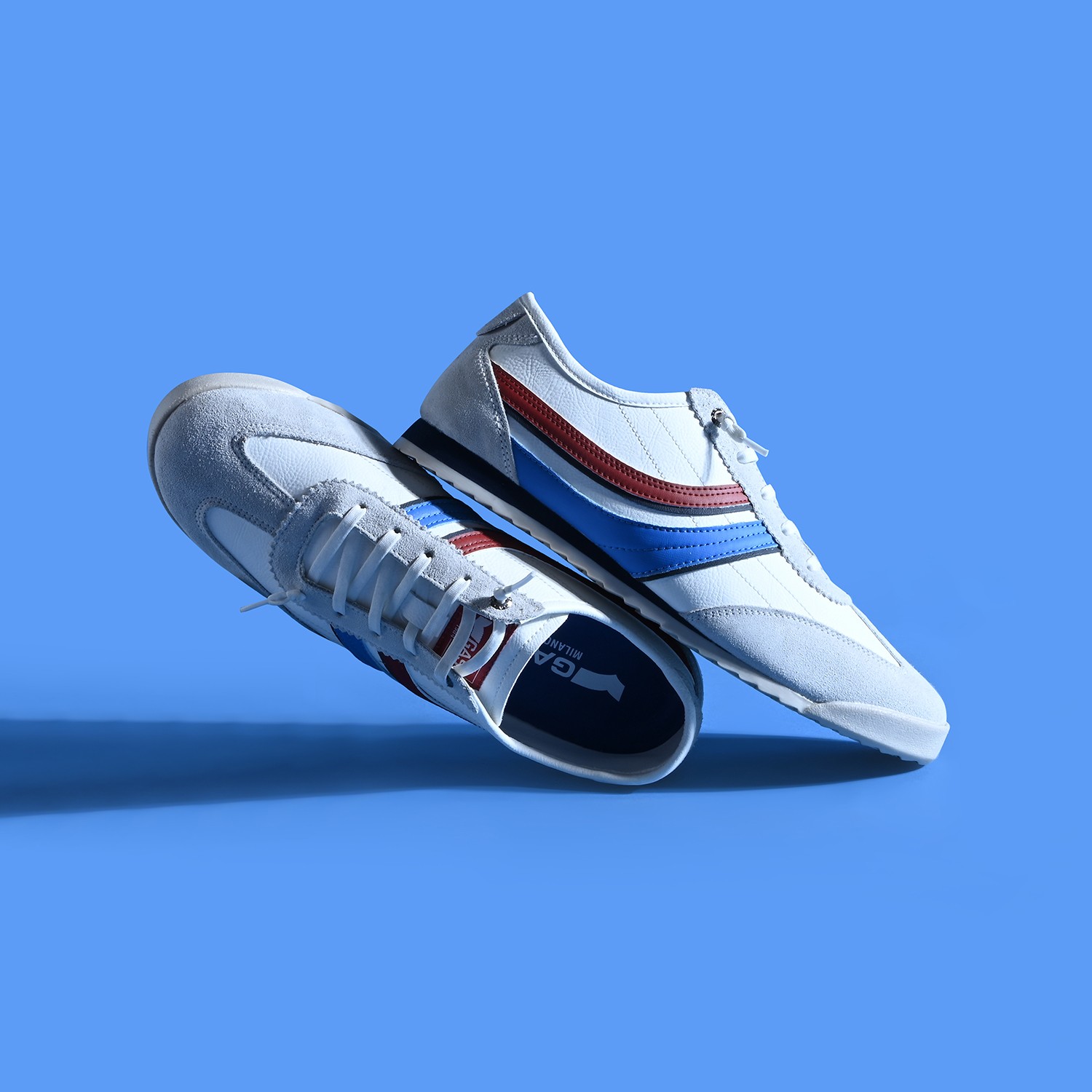 GAS | Men's Quarter-3 White Navy Sneakers|0
