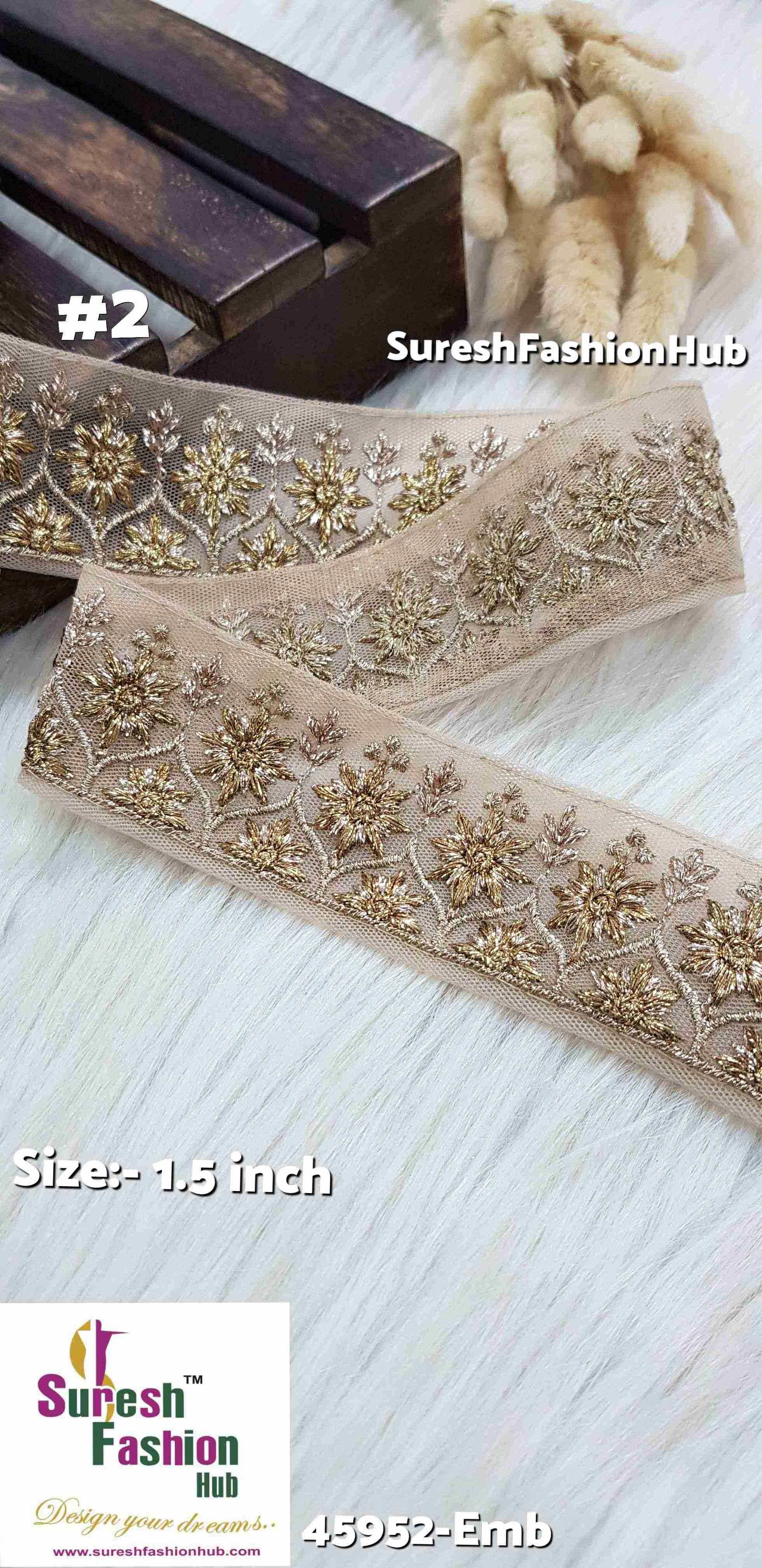 Opulent Matte + Pearl Mix Badla  Embroidered Lace Roll