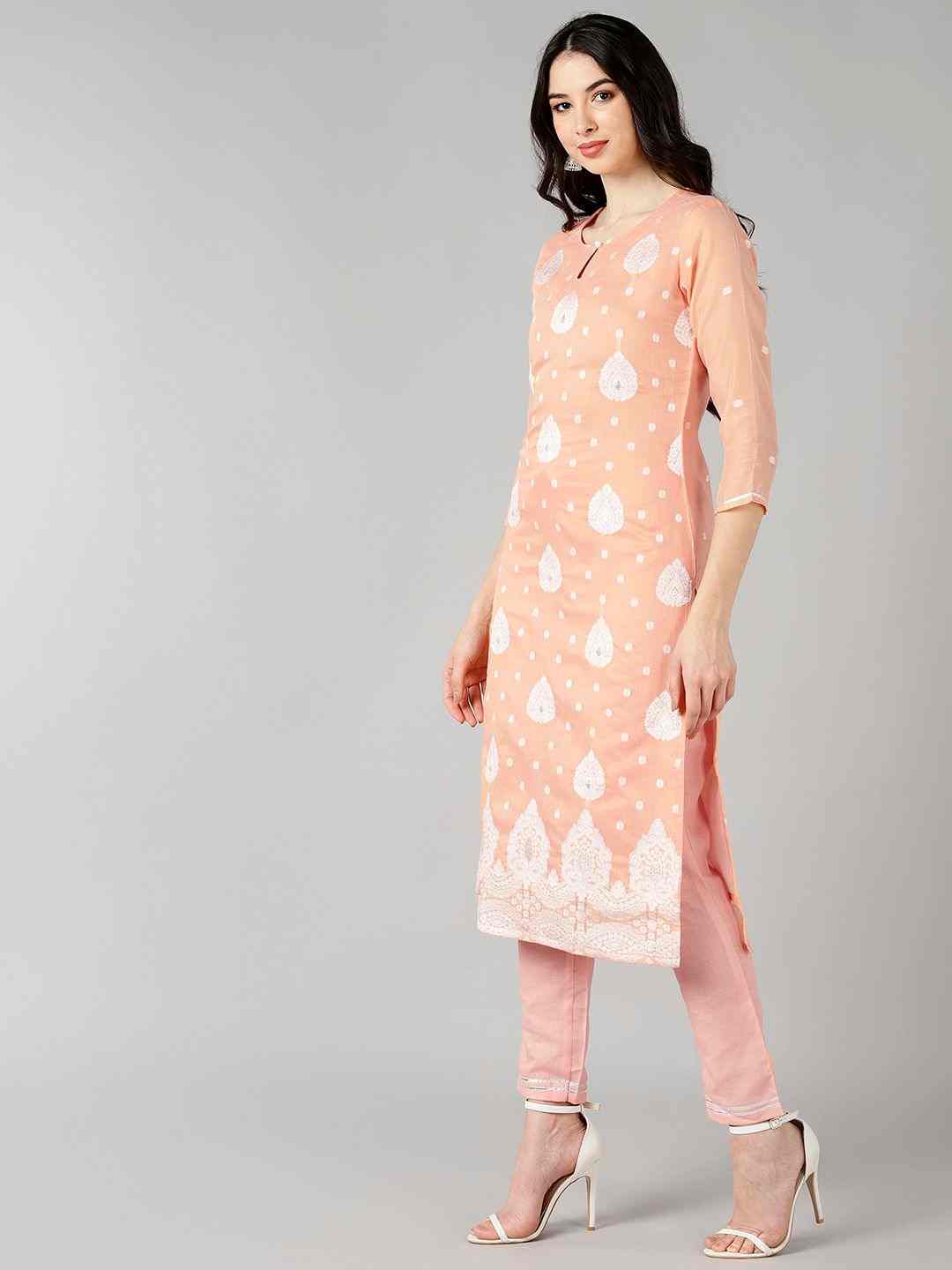 Vaamsi Poly Chanderi Printed Kurta Pant Dupatta Set  PKSKD1215