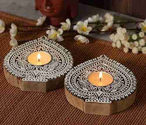 Wooden Tea-light Candle Holder