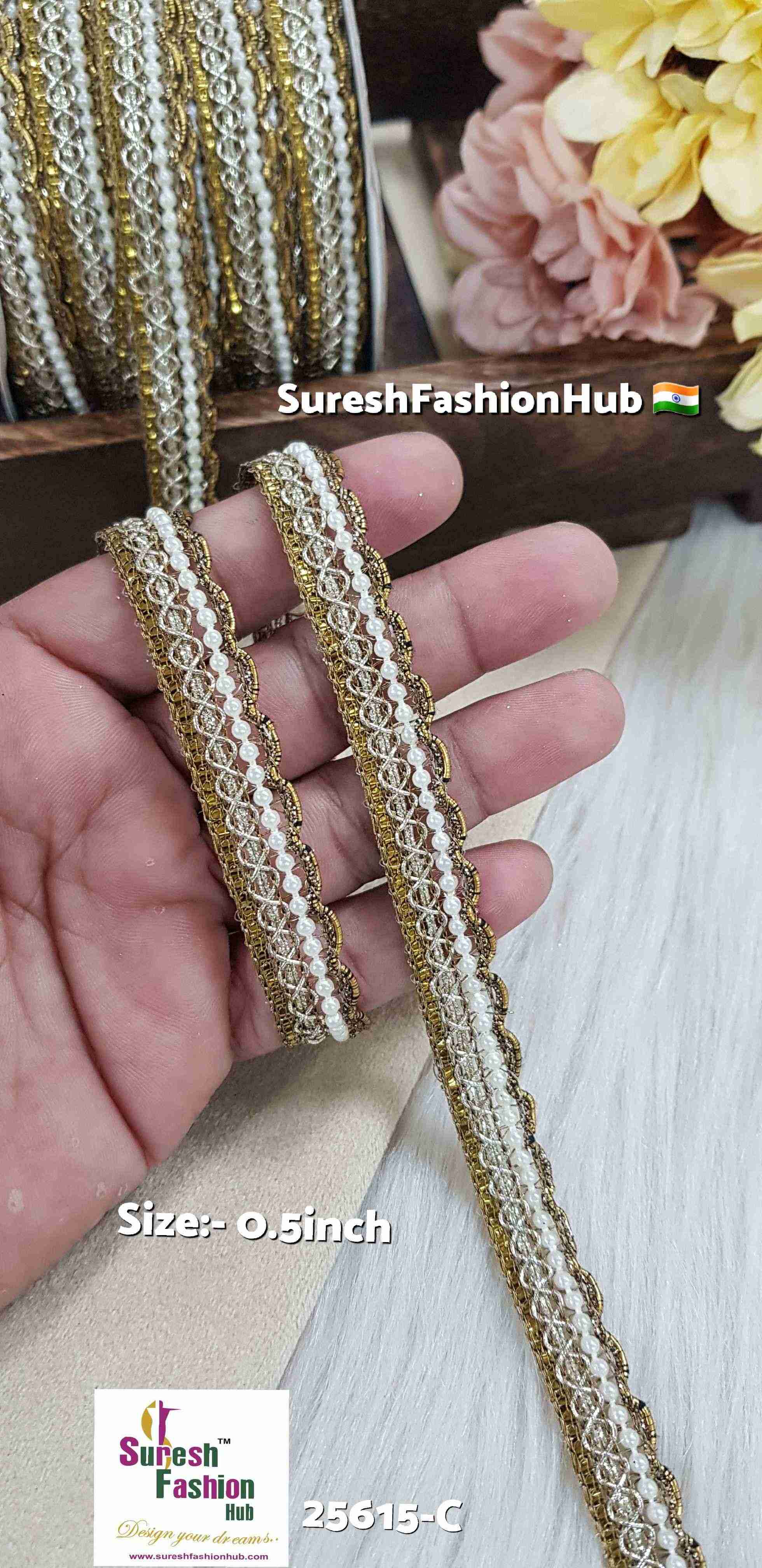 Matte Gold Glitter Dori Lace