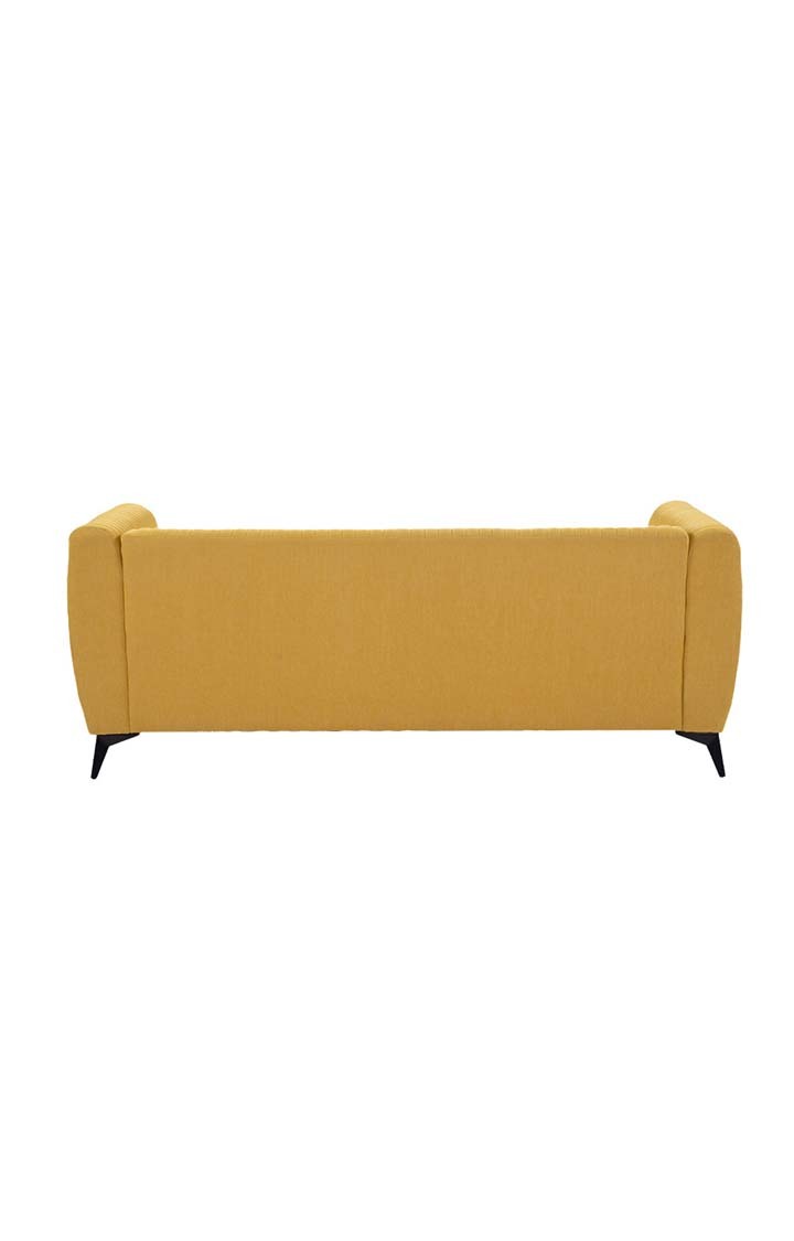 neudot Diva Sofa for Living Room |3 Persons Sofa|Premium Fabric with Cushioned Armrest | Solid Wood Frame|3 Seater in Husky Yellow Color