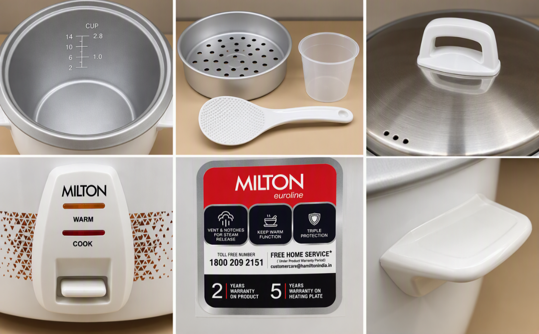 Milton Euroline 2.8L Electric Rice Cooker with Aluminium Pot